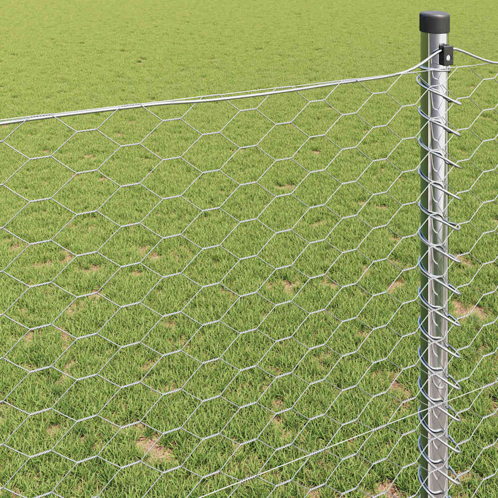 Hexagonzaun Silber 1,4 x 100 m Verzinkter Stahl