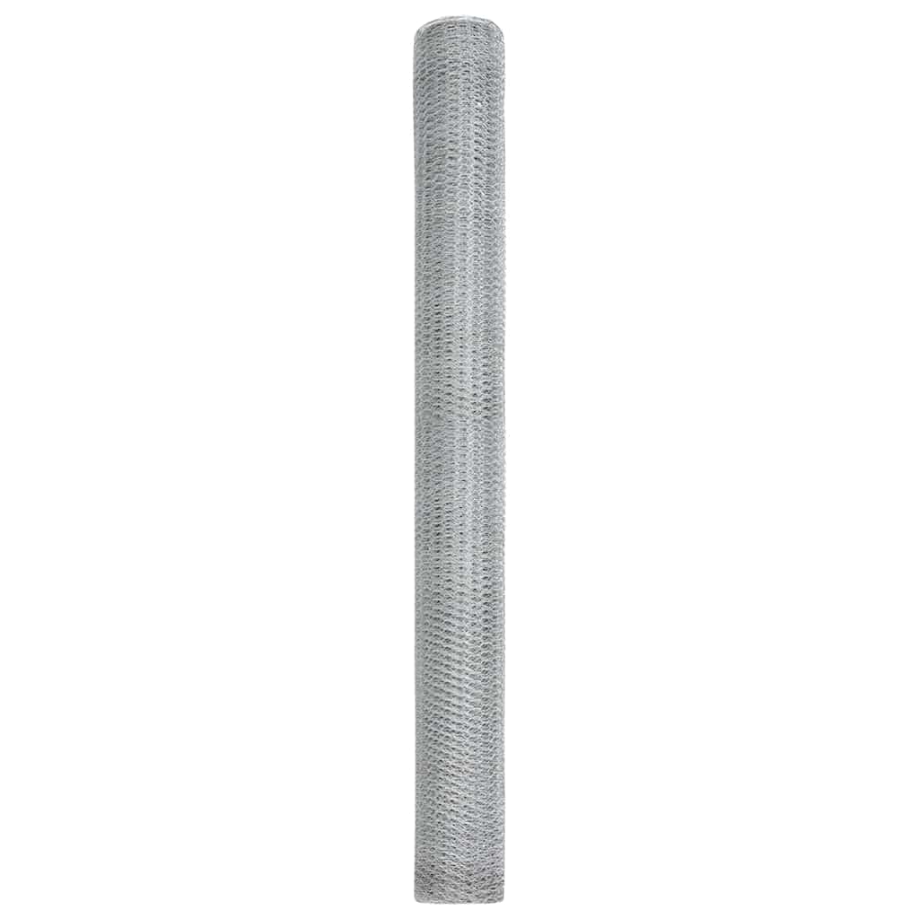 Sechseckgeflechtzaun Silber 1.6 x 100 m Verzinkter Stahl