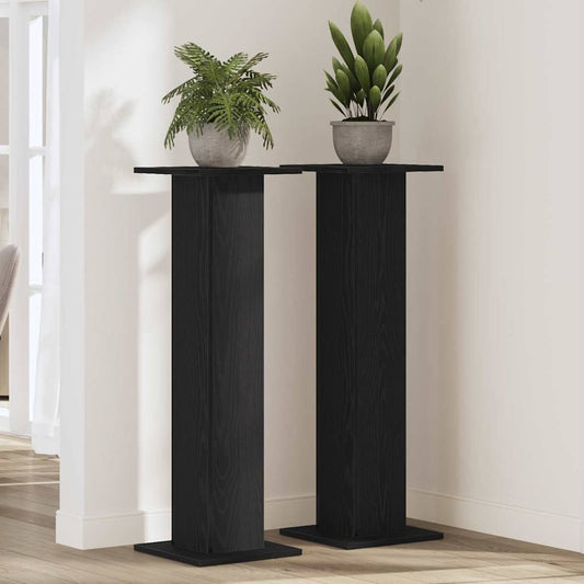 Pflanzenständer 2 pcs Schwarze Eiche 30 x 30 x 95 cm