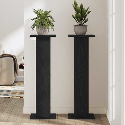 Pflanzenständer 2 pcs Schwarze Eiche 30 x 30 x 95 cm
