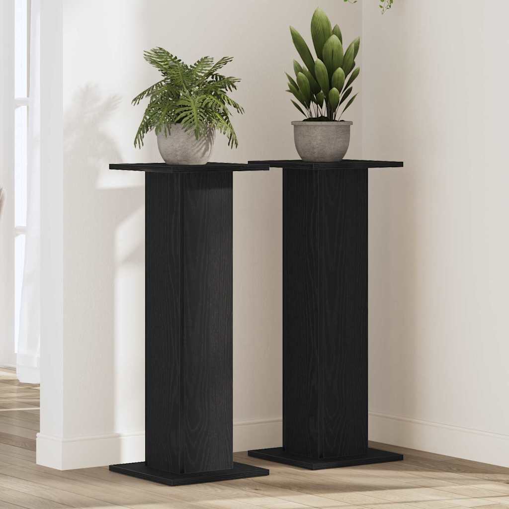 Pflanzenständer 2 pcs Schwarze Eiche 30 x 30 x 80 cm