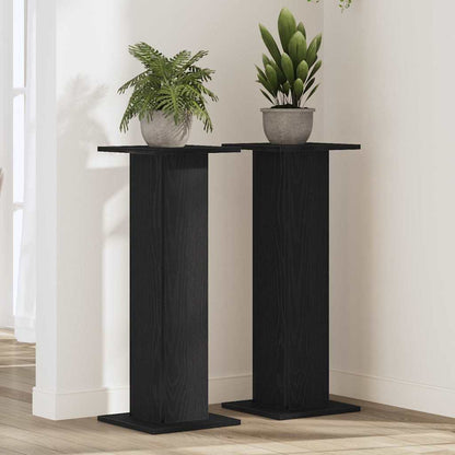 Pflanzenständer 2 pcs Schwarze Eiche 30 x 30 x 80 cm