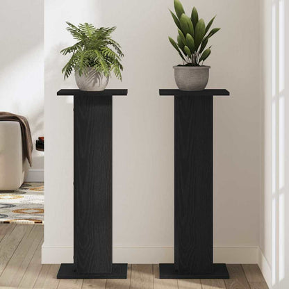 Pflanzenständer 2 pcs Schwarze Eiche 30 x 30 x 80 cm