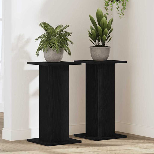 Lautsprecherständer 2 pcs Schwarze Eiche Holzwerkstoff