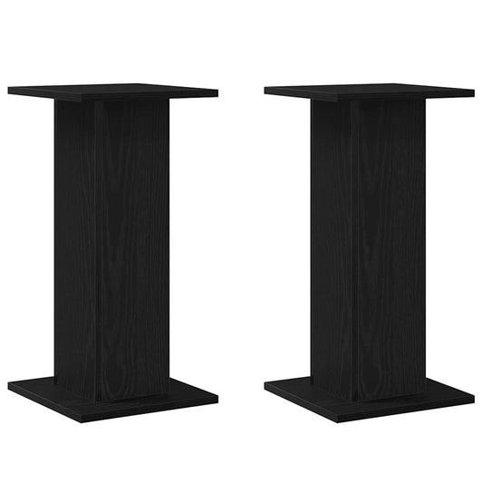 Lautsprecherständer 2 pcs Schwarze Eiche Holzwerkstoff