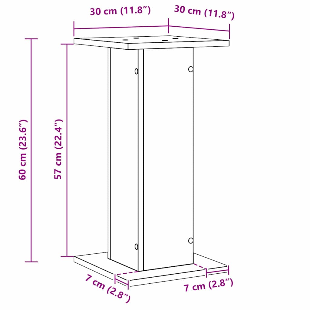 Lautsprecherständer 2 pcs Schwarze Eiche Holzwerkstoff