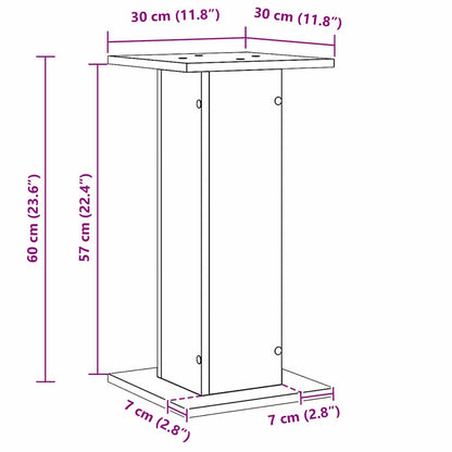 Lautsprecherständer 2 pcs Schwarze Eiche Holzwerkstoff