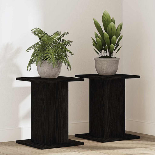 Pflanzenständer 2 pcs Schwarze Eiche 30 x 30 x 40 cm