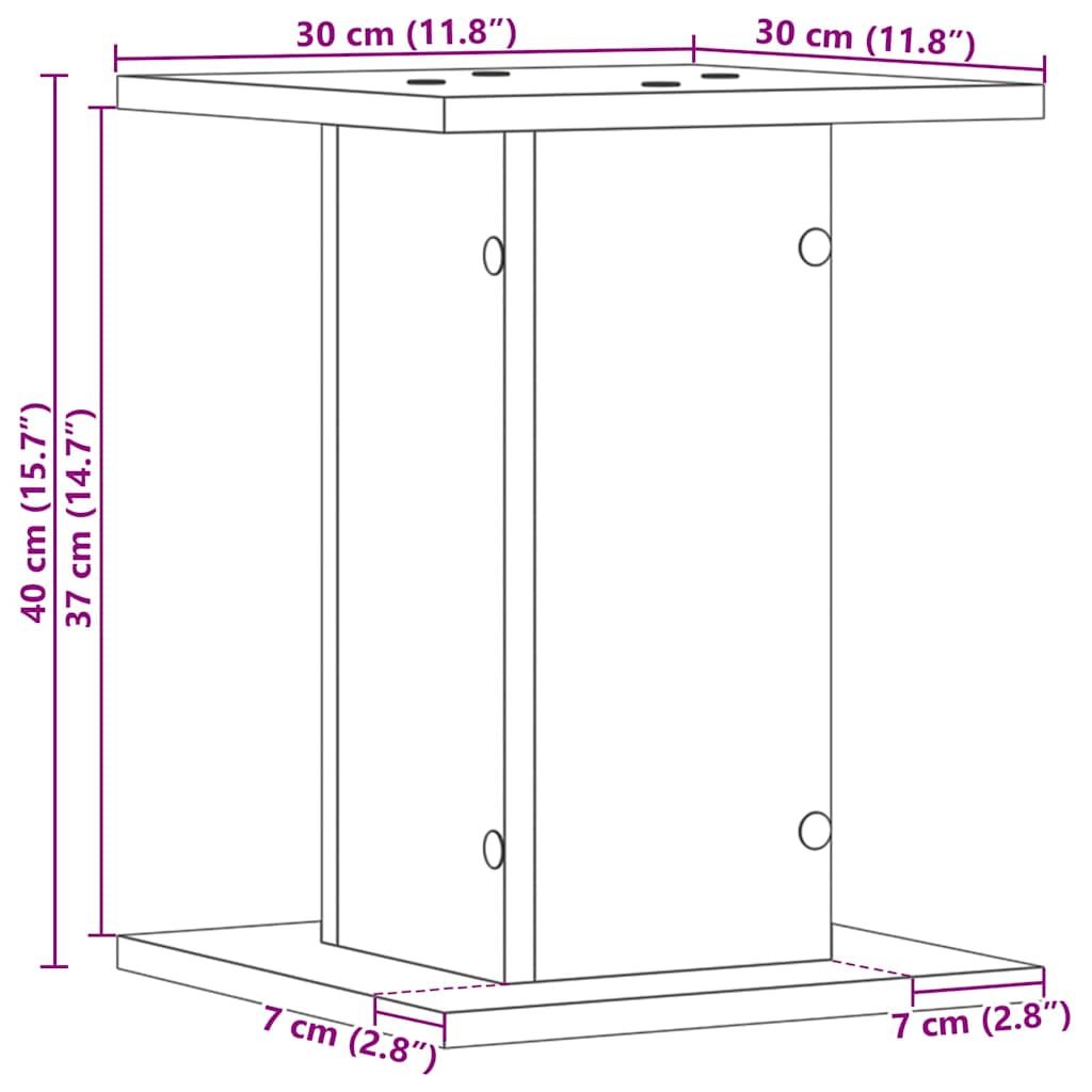 Pflanzenständer 2 pcs Schwarze Eiche 30 x 30 x 40 cm