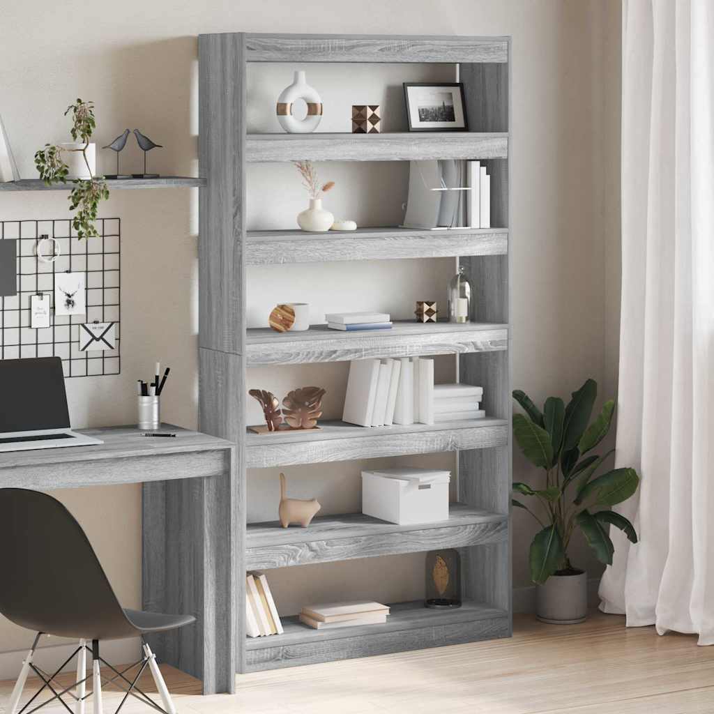 Bücherregal Grau Sonoma 100 x 30 x 198 cm Holzwerkstoff