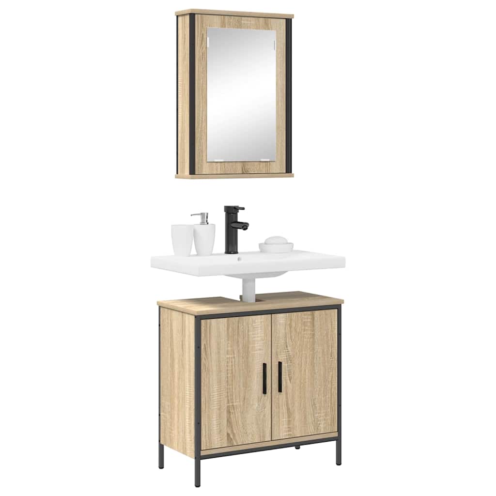 Badezimmermöbel Set 2 pcs Braun 60 x 30 x 60 cm Holzwerkstoff
