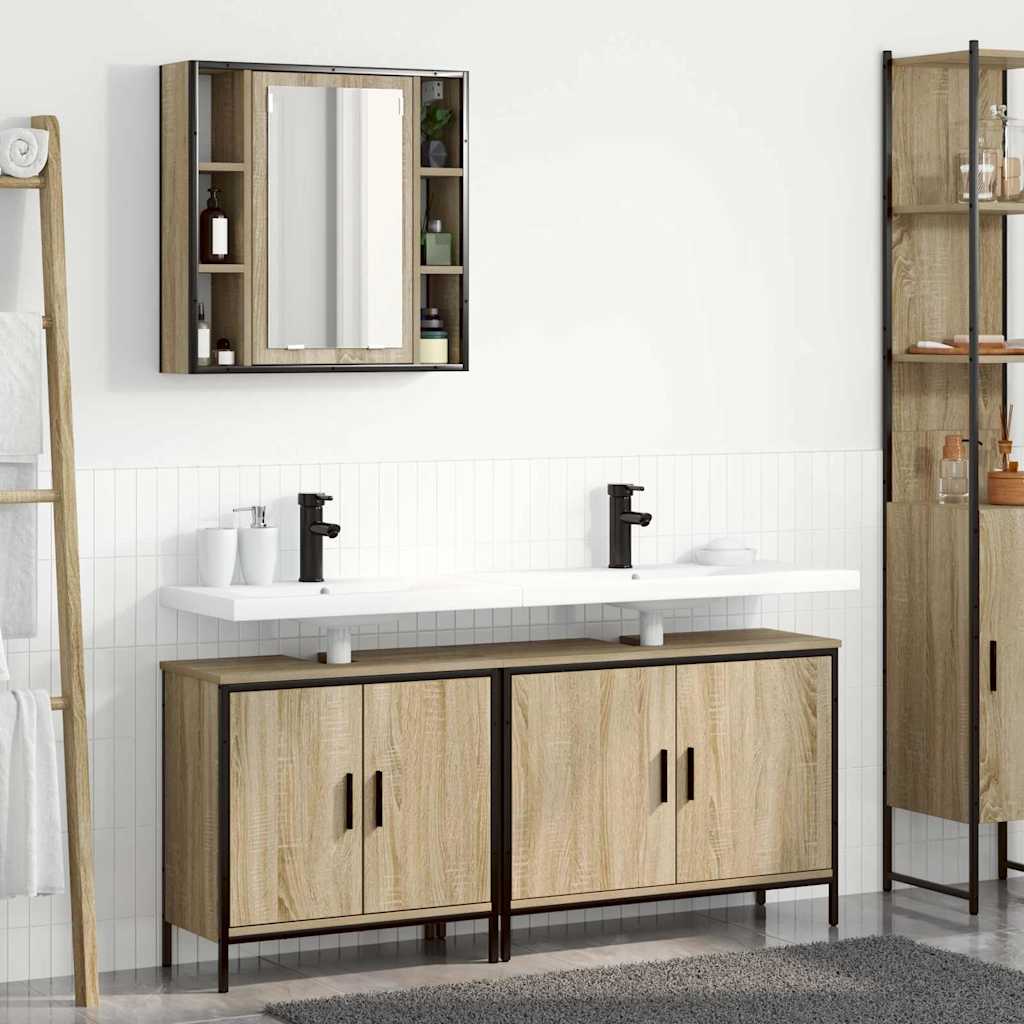 Badezimmermöbel Set 3 pcs Braun 60 x 30 x 60 cm Holzwerkstoff