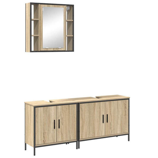 Badezimmermöbel Set 3 pcs Braun 60 x 30 x 60 cm Holzwerkstoff