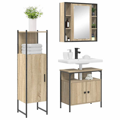 Badezimmermöbel Set mit Regal 3 pcs Braun 33 x 33 x 120.5 cm