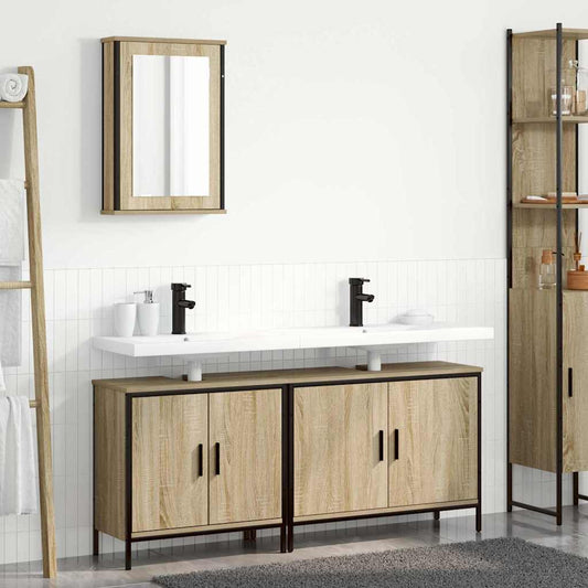 Badezimmermöbel Set 3 pcs Braun 60 x 30 x 60 cm Holzwerkstoff