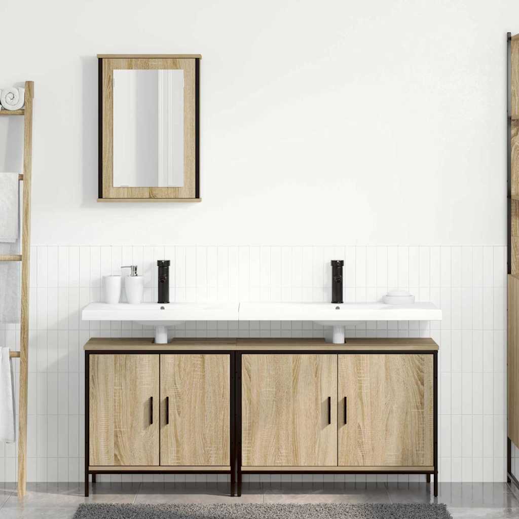 Badezimmermöbel Set 3 pcs Braun 60 x 30 x 60 cm Holzwerkstoff