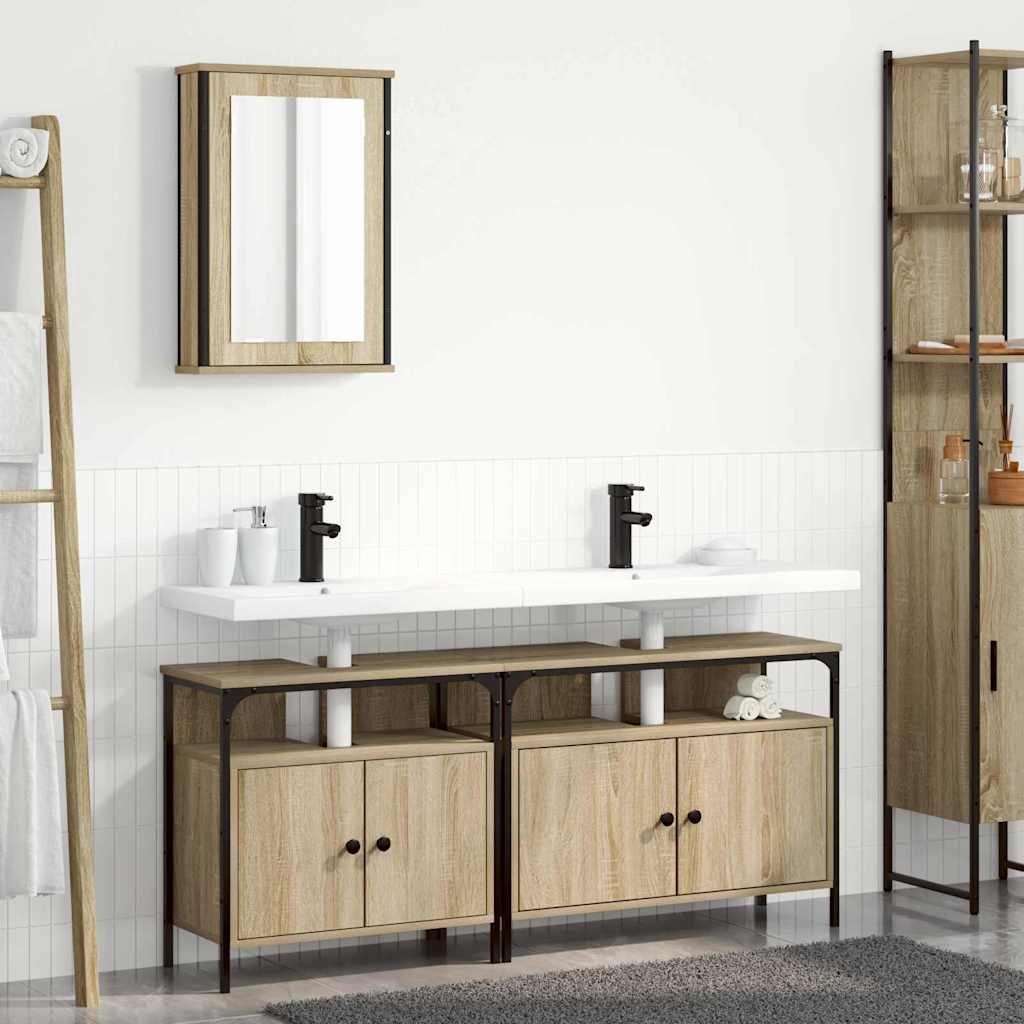 Badezimmermöbel Set 3 pcs Braun 80 x 30 x 60 cm Holzwerkstoff
