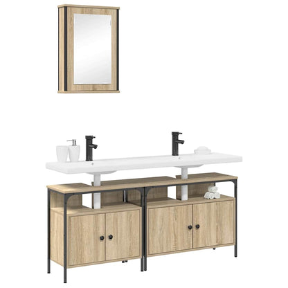 Badezimmermöbel Set 3 pcs Braun 80 x 30 x 60 cm Holzwerkstoff