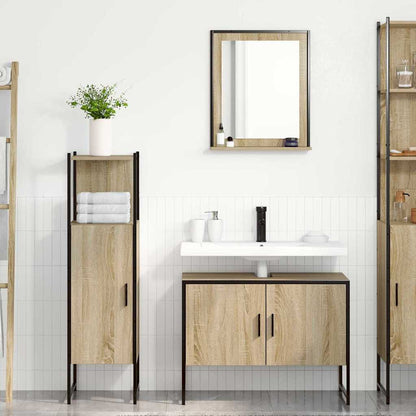 Badezimmermöbel Set mit Regal 3 pcs Braun 33 x 33 x 120.5 cm