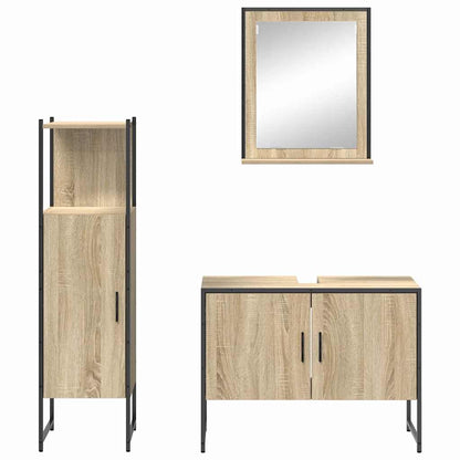 Badezimmermöbel Set mit Regal 3 pcs Braun 33 x 33 x 120.5 cm
