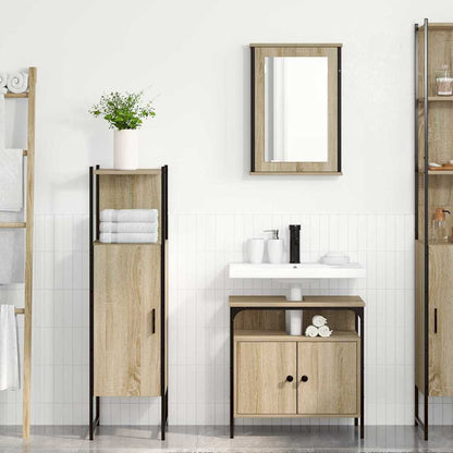 Badezimmermöbel Set mit Regal 3 pcs Braun 33 x 33 x 120.5 cm