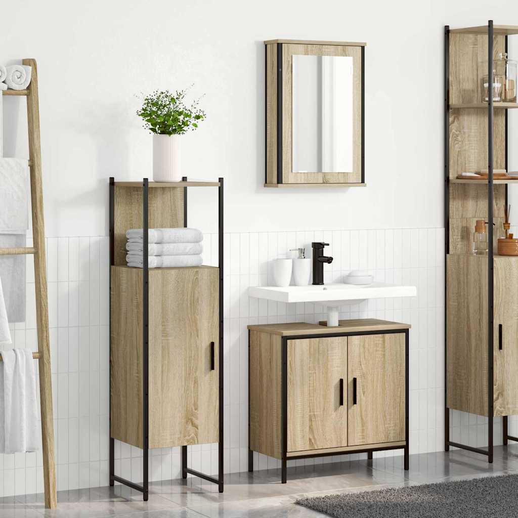 Badezimmermöbel Set 3 pcs Braun 60 x 30 x 60 cm Holzwerkstoff