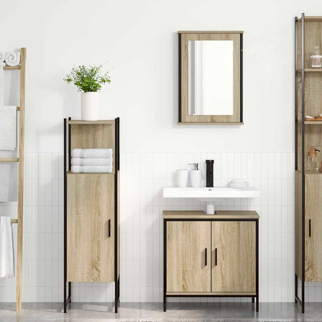 Badezimmermöbel Set 3 pcs Braun 60 x 30 x 60 cm Holzwerkstoff