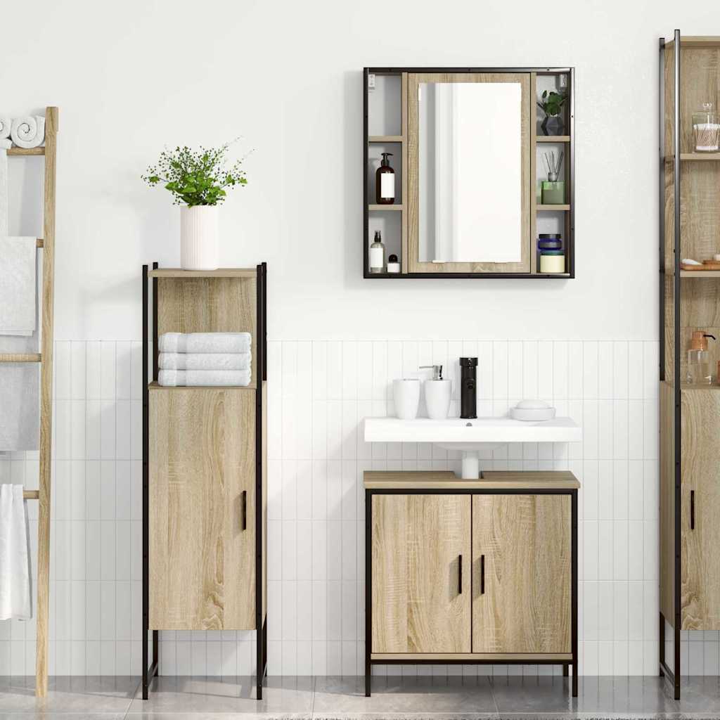 Badezimmermöbel Set 3 pcs Braun 60 x 30 x 60 cm Holzwerkstoff
