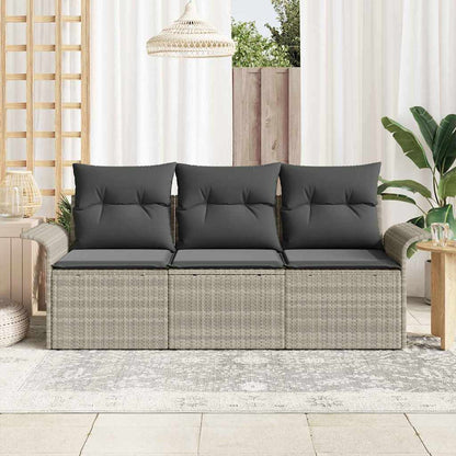 Garten-Sofa-Set 3 pcs Grau 196 x 62 x 85cm Poly-Rattan