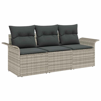 Garten-Sofa-Set 3 pcs Grau 196 x 62 x 85cm Poly-Rattan