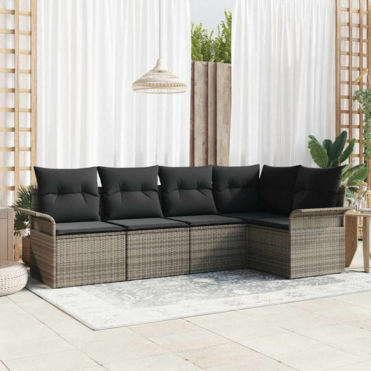Garten-Sofa-Set 5 pcs 242,5 x 132,5 x 85 cm Poly Rattan