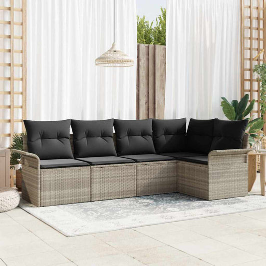 Garten-Sofa-Set 5 pcs 242,5 x 132,5 x 85 cm Poly Rattan