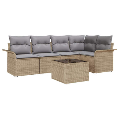 Garten-Sofa-Set 6 pcs 242,5 x 132,5 x 85 cm Poly Rattan