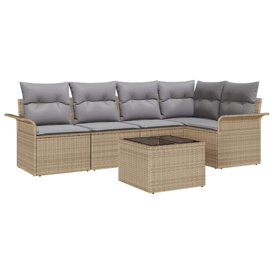 Garten-Sofa-Set 6 pcs 242,5 x 132,5 x 85 cm Poly Rattan