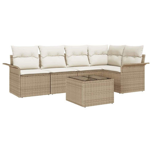 Garten-Sofa-Set 6 pcs 242,5 x 132,5 x 85 cm Poly Rattan