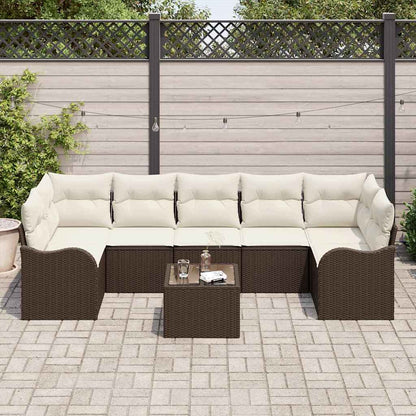 Garten-Sofa-Set 8 pcs Braun 55 x 55 x 37 cm Poly Rattan