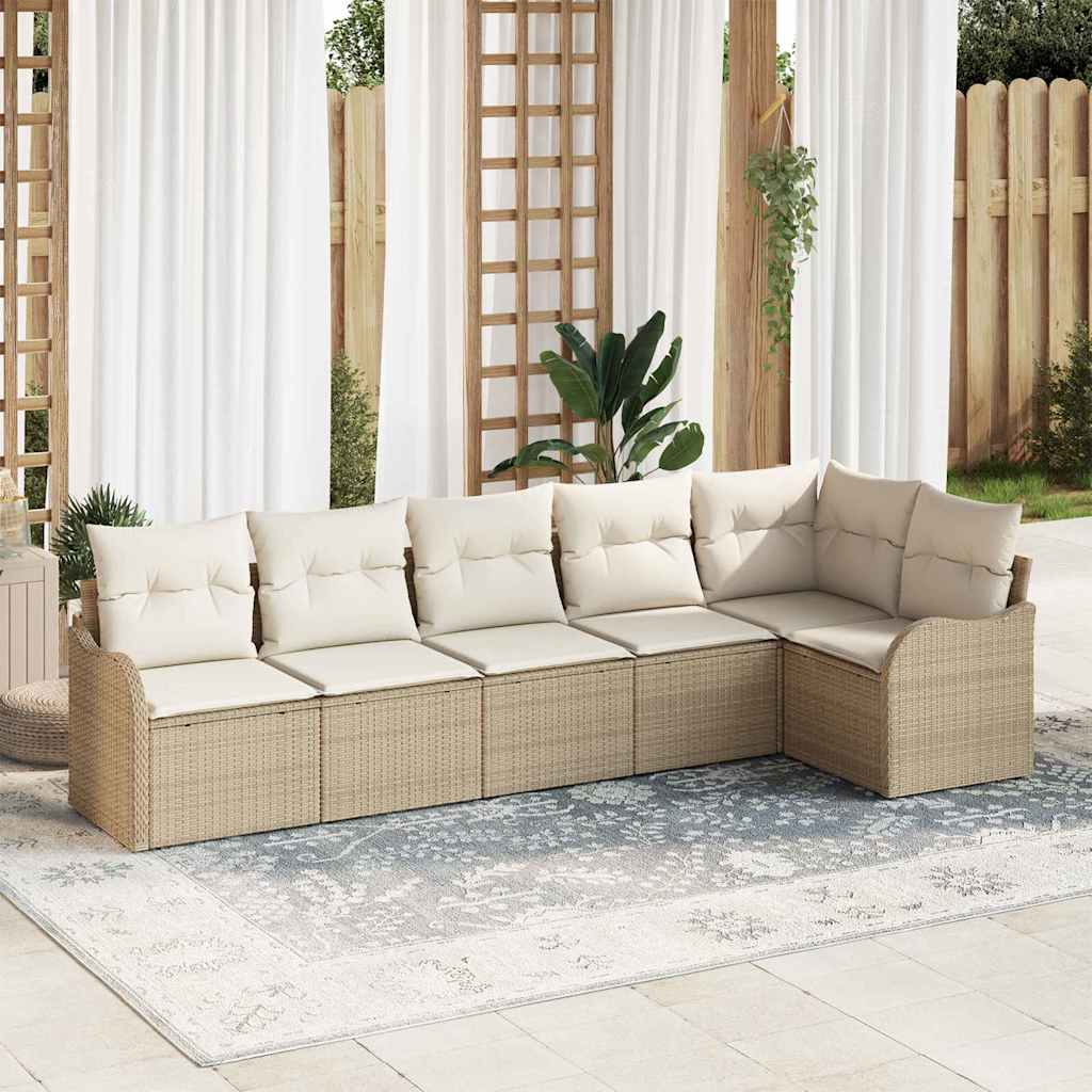 Gartensofa-set Beige Poly-Rattan