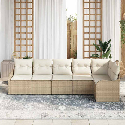 Gartensofa-set Beige Poly-Rattan