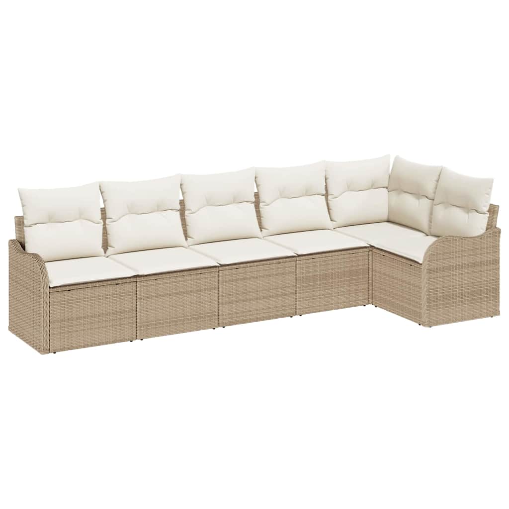 Gartensofa-set Beige Poly-Rattan