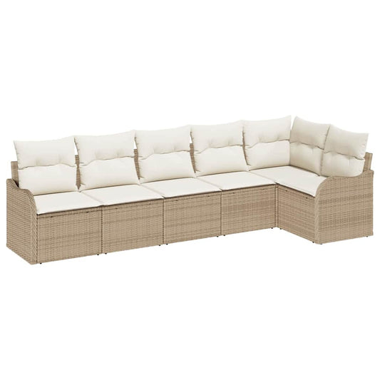 Gartensofa-set Beige Poly-Rattan