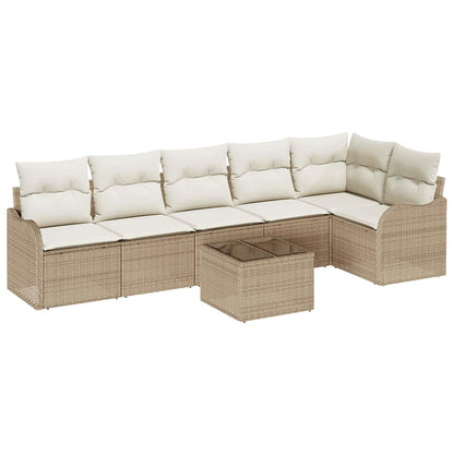 Gartensofa-set 7 pcs Beige Poly-Rattan