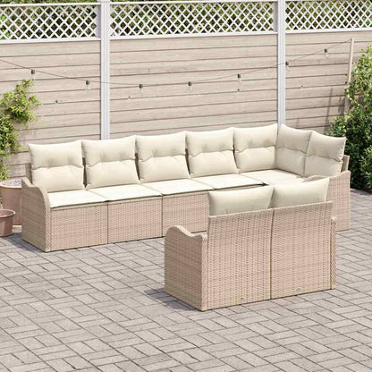 Gartensofa-set Beige Poly-Rattan
