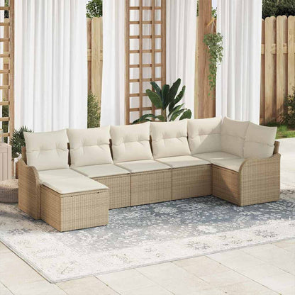 Gartensofa-set 7 pcs Beige Poly-Rattan