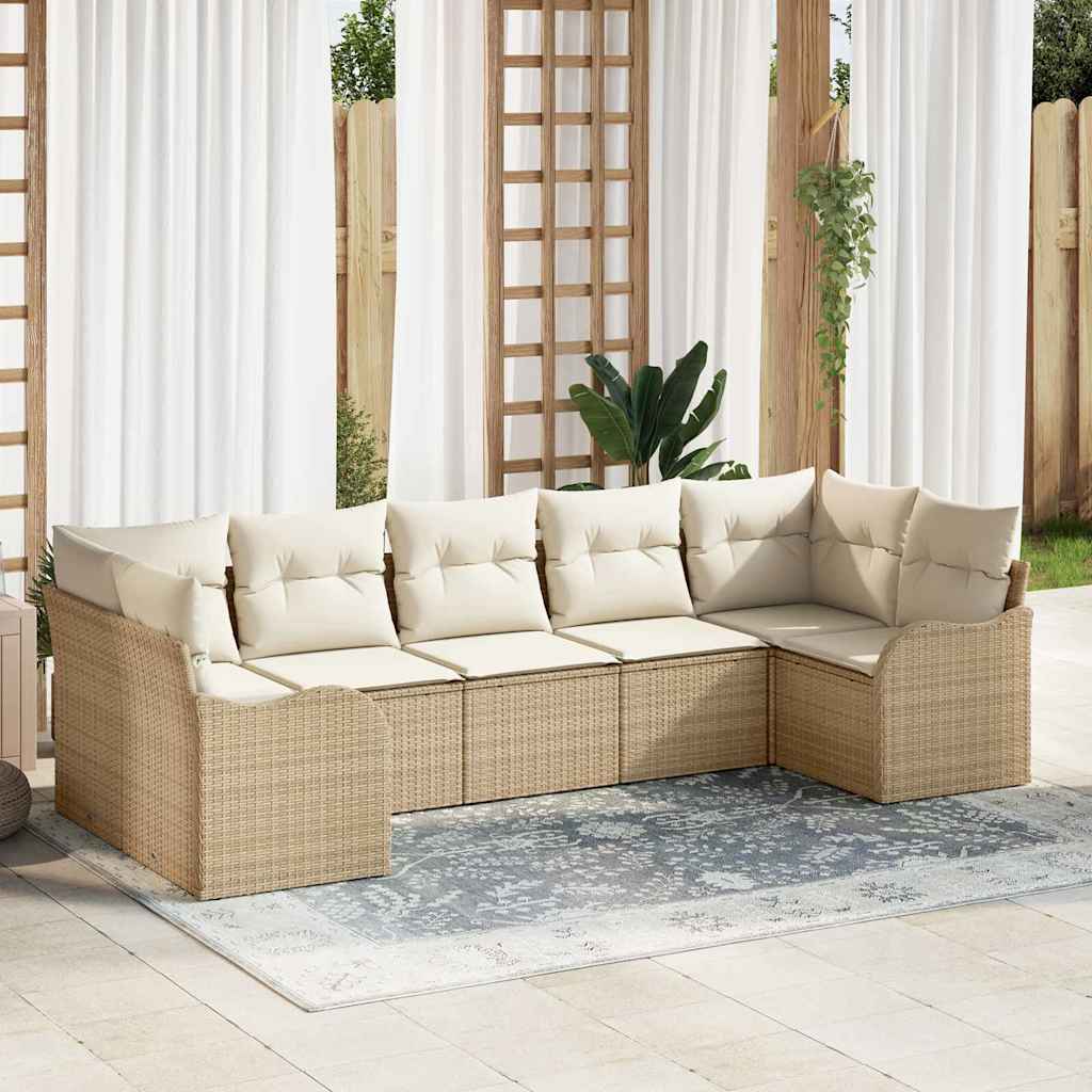 Gartensofa-set Beige Poly-Rattan
