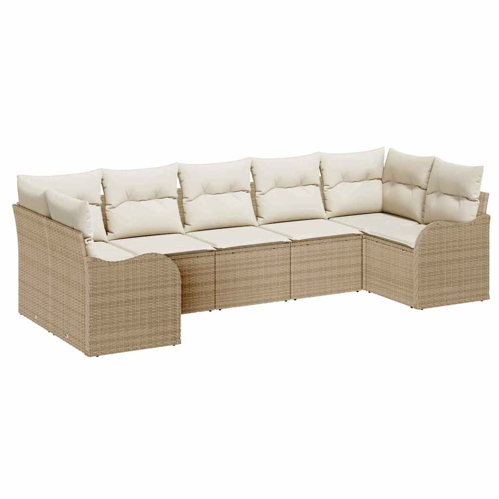 Gartensofa-set Beige Poly-Rattan