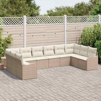 Gartensofa-set Beige Poly-Rattan