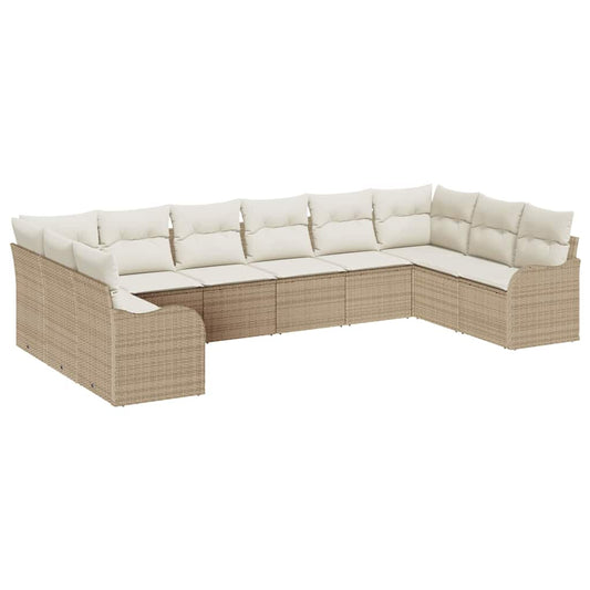 Gartensofa-set Beige Poly-Rattan