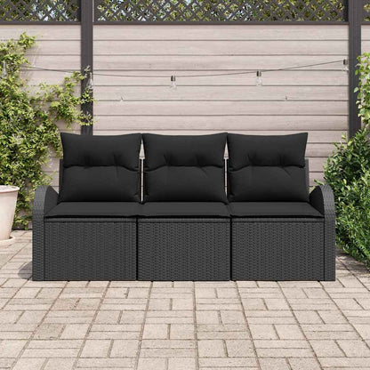 Gartensofa-set Schwarz Poly-Rattan