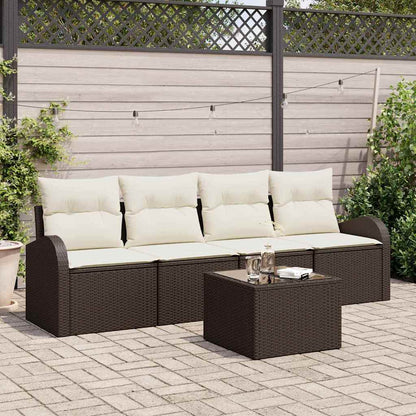 Garten-Sofa-Set 5 pcs Braun 55 x 55 x 37 cm Poly Rattan
