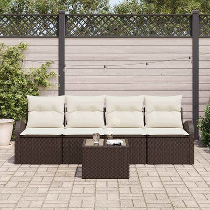 Garten-Sofa-Set 5 pcs Braun 55 x 55 x 37 cm Poly Rattan